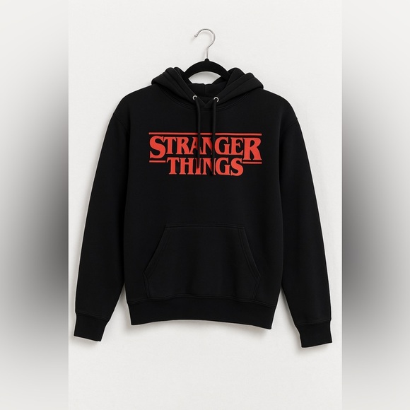 Stranger Things Black Hoodie with‎ Red Logo – Unisex Size M - Picture 1 of 3